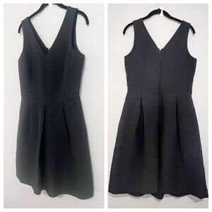 Banana Republic Pleated Sleeveless FitnFlare Cocktail Evening Dress Black 6 Tall